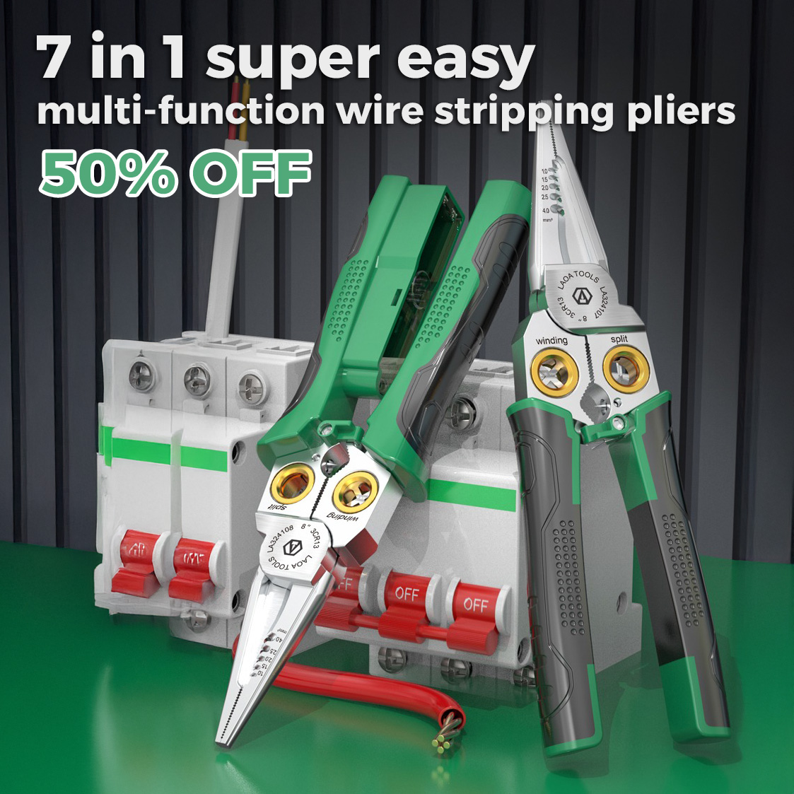 💥LAST DAY HOT SALE: 50% OFF🔥8-in-1 Multi-Functional Wire Stripper Scissors With Electrical Test