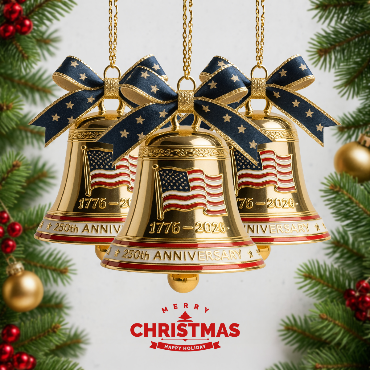 🔥Limited Time 🔔 The 2026 United States 250th Anniversary Bell Ornament (1776–2026)