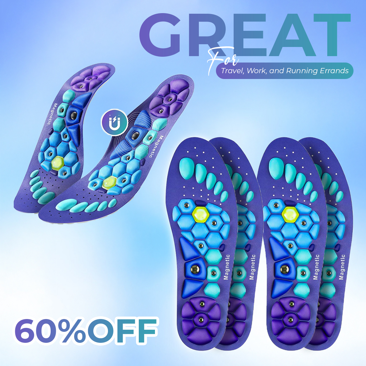 🔥Last Day 50% OFF🔥Akusoli Magnetic Arch Support Insoles