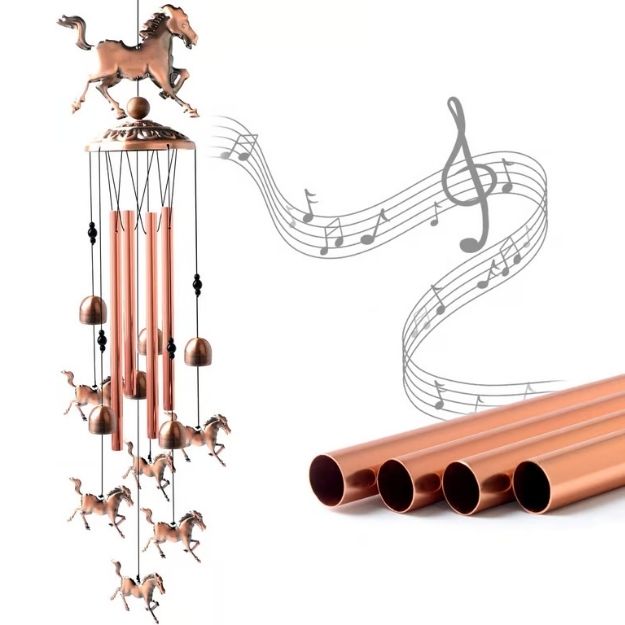 🎁Pure Hand-Made Copper Horse Wind Chimes