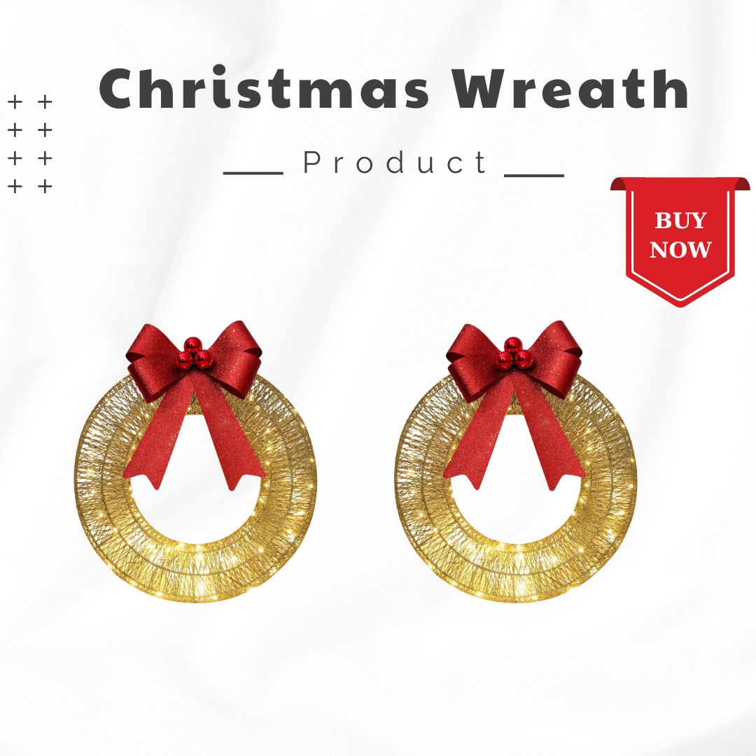🎄✨ Exclusive Sparkle-Now Pre-Sale! 🎀 Pre-Lit Luxury Large Christmas Wreath – Perfect for Outdoor Elegance