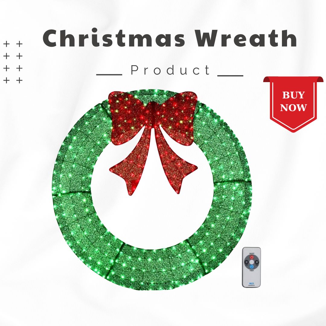 🎄✨ Exclusive Sparkle-Now Pre-Sale! 🎀 Pre-Lit Luxury Large Christmas Wreath – Perfect for Outdoor Elegance