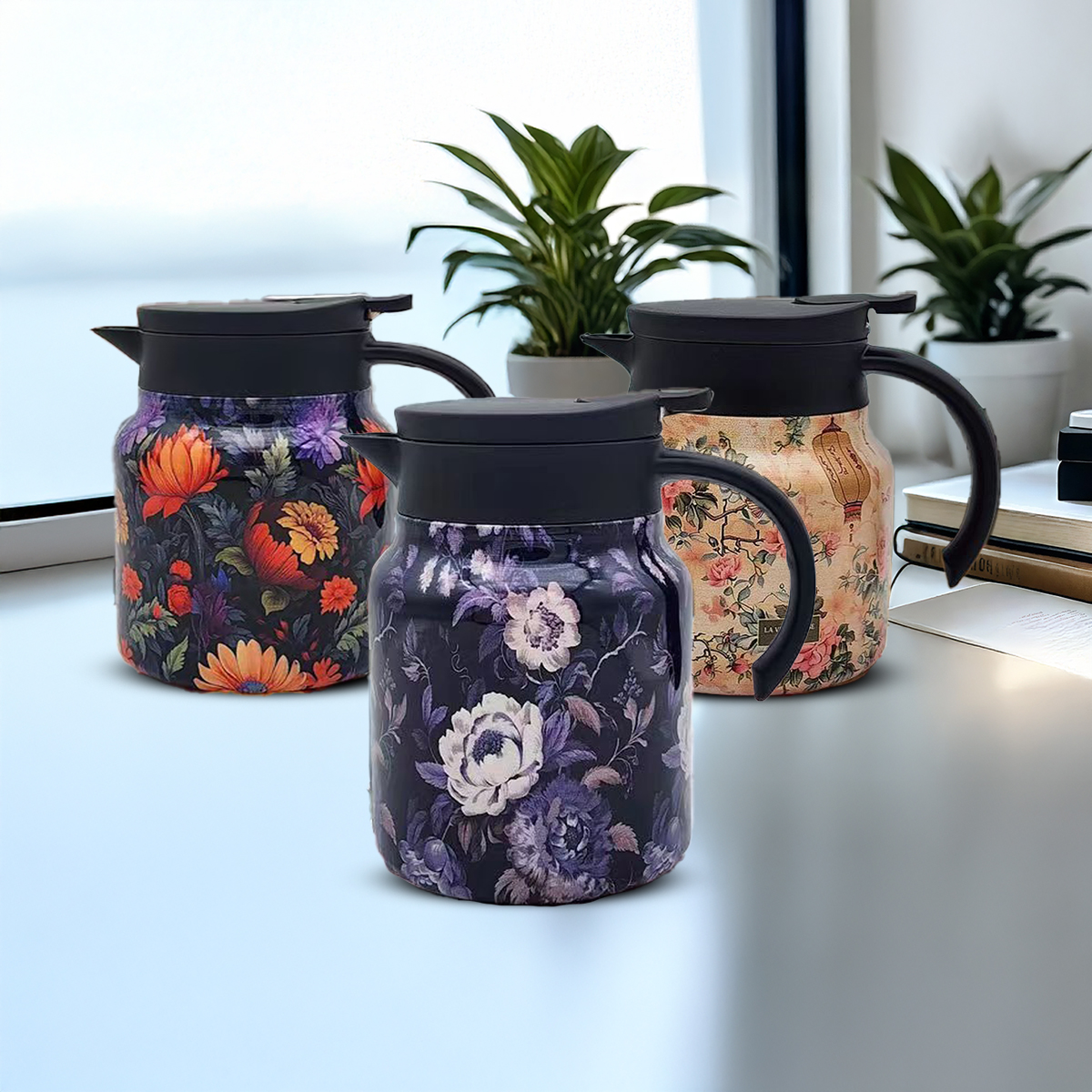 🔥HOT SALE 49%🔥Vintage Floral Pattern Tea Thermos – Built-In Infuser