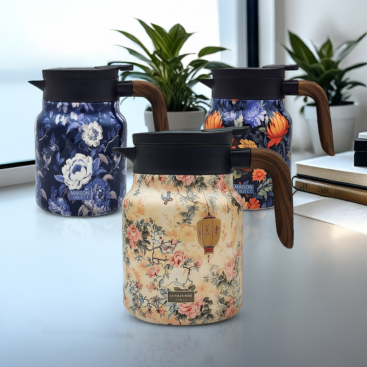 🔥HOT SALE 49%🔥Vintage Floral Pattern Tea Thermos – Built-In Infuser
