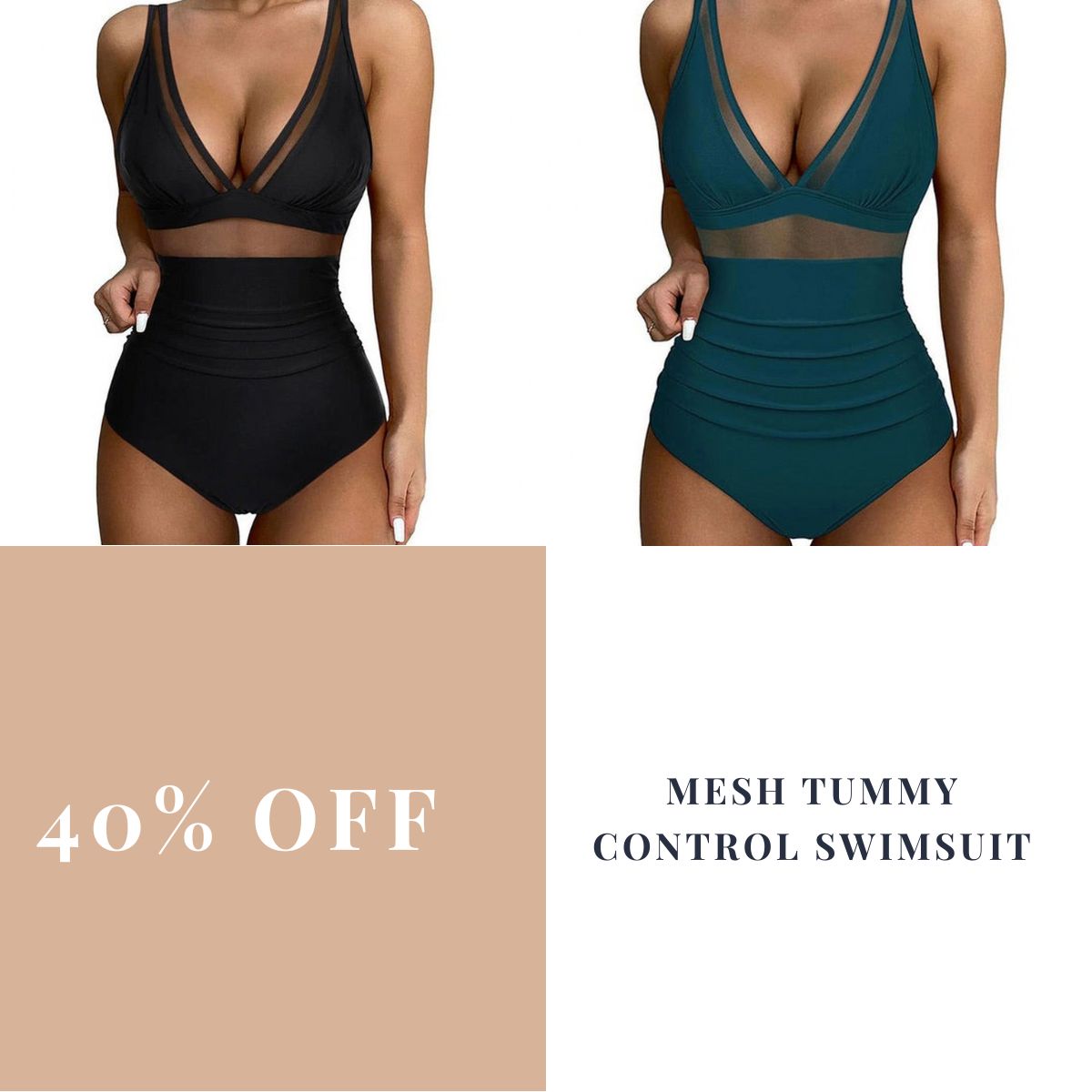 🩱Hot Sale 49% OFF👙Mesh Tummy Control Swimsuit