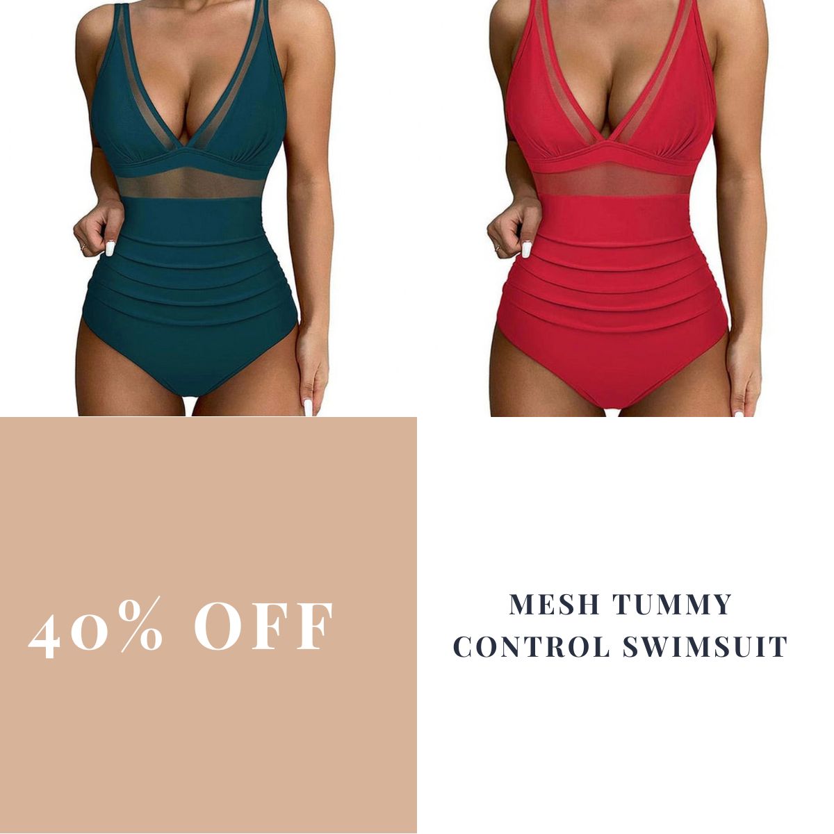 🩱Hot Sale 49% OFF👙Mesh Tummy Control Swimsuit