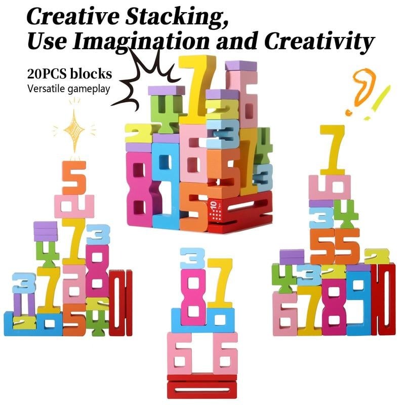 Wooden Number Building Block (1 Box)