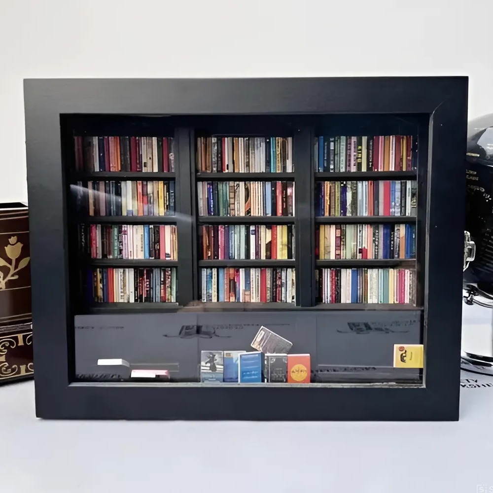 Original Anxiety Bookshelf – 200+ Mini Books for Stress Relief & Decor