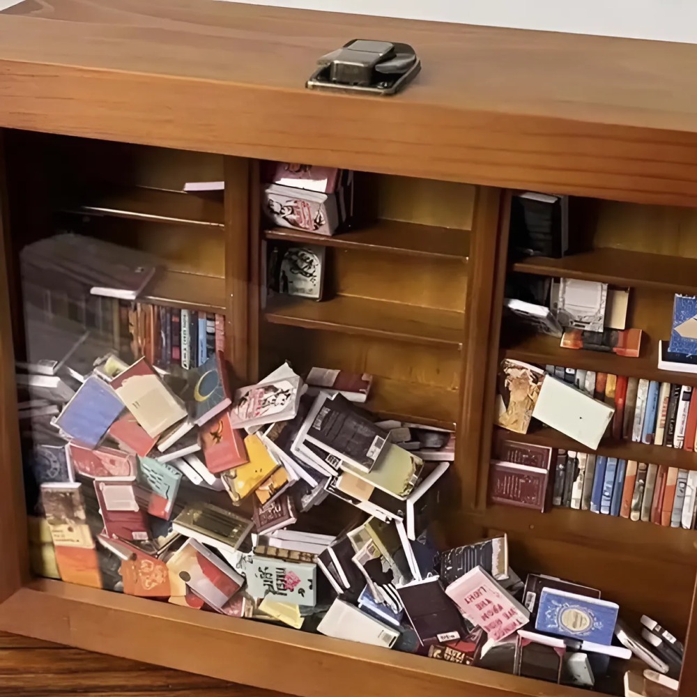 Original Anxiety Bookshelf – 200+ Mini Books for Stress Relief & Decor