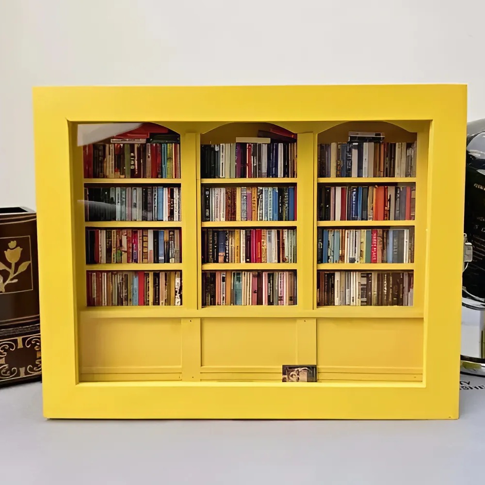 Original Anxiety Bookshelf – 200+ Mini Books for Stress Relief & Decor