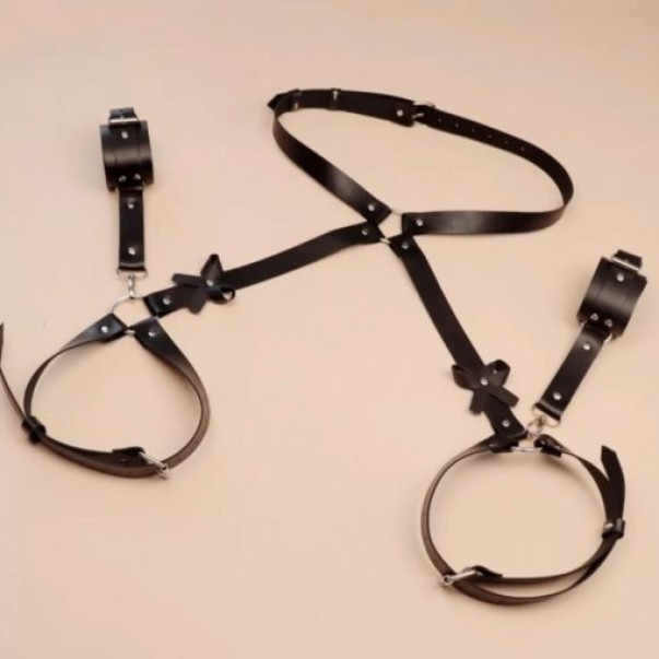 Sexy Handcuffs - Woman Leather Sexy Harness Belts