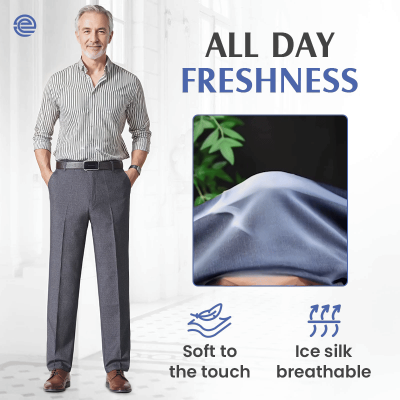 LAST DAY 70% OFF - Men’s Pleated Ice Silk High-Waist Comfort Pants