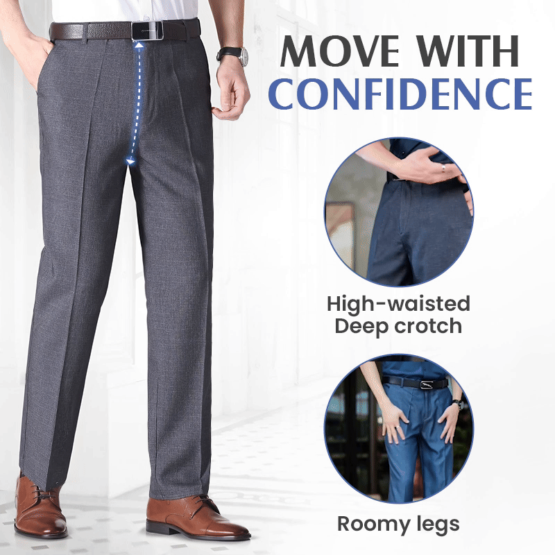 LAST DAY 70% OFF - Men’s Pleated Ice Silk High-Waist Comfort Pants