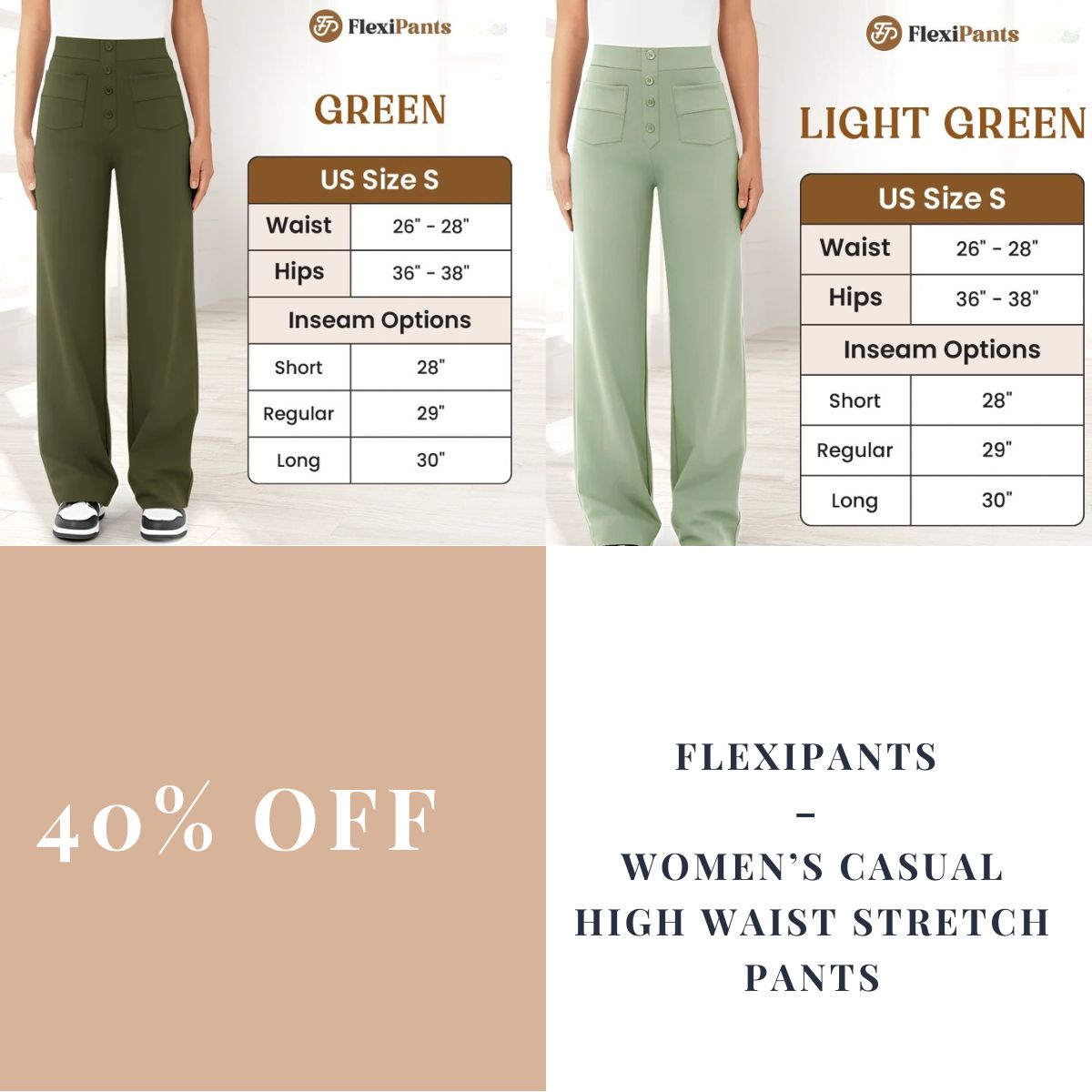 FlexiPants – Women’s Casual High Waist Stretch Pants