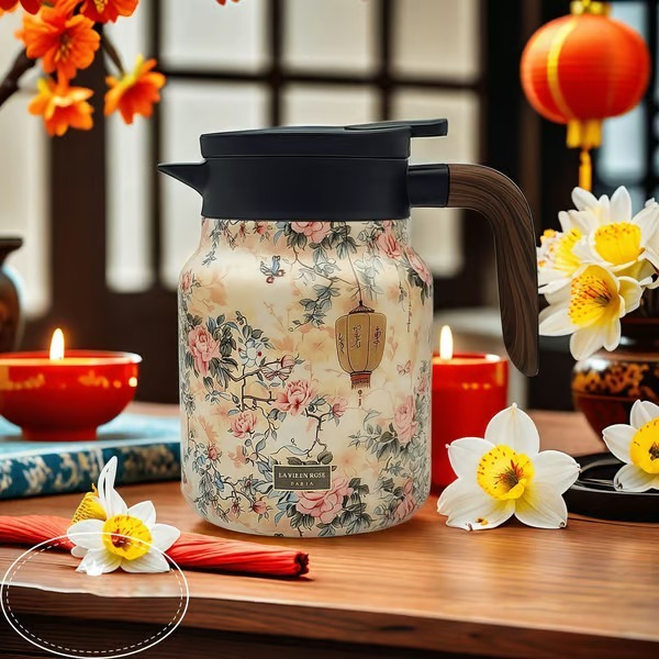 🔥HOT SALE 49%🔥Vintage Floral Pattern Tea Thermos – Built-In Infuser
