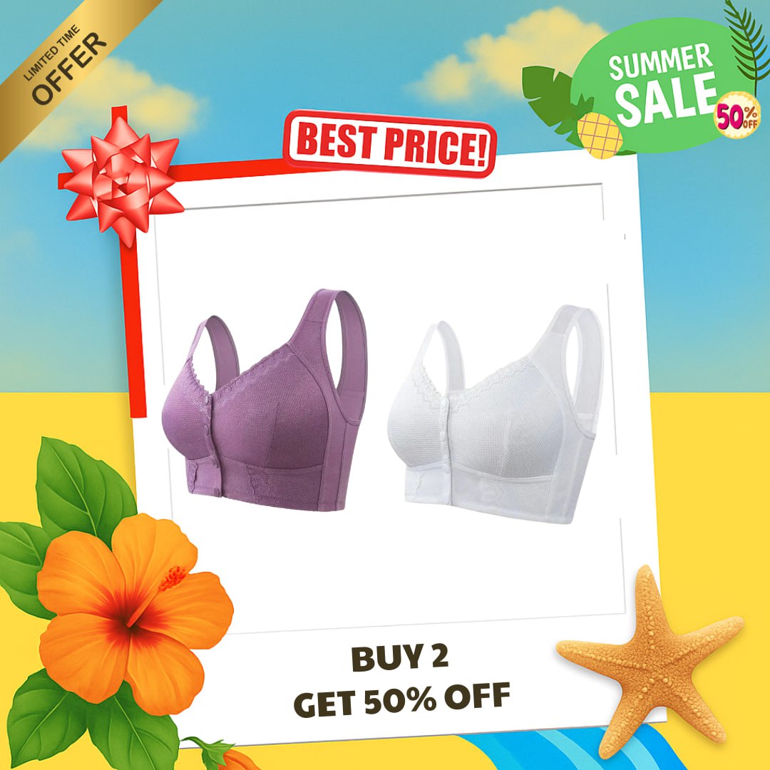 [80% OFF] 🎁 Summer Special 2025 🌞 Upgraded Front-Closure Breathable Bra for Seniors – A Meaningful Gift for the Women You Love 💞