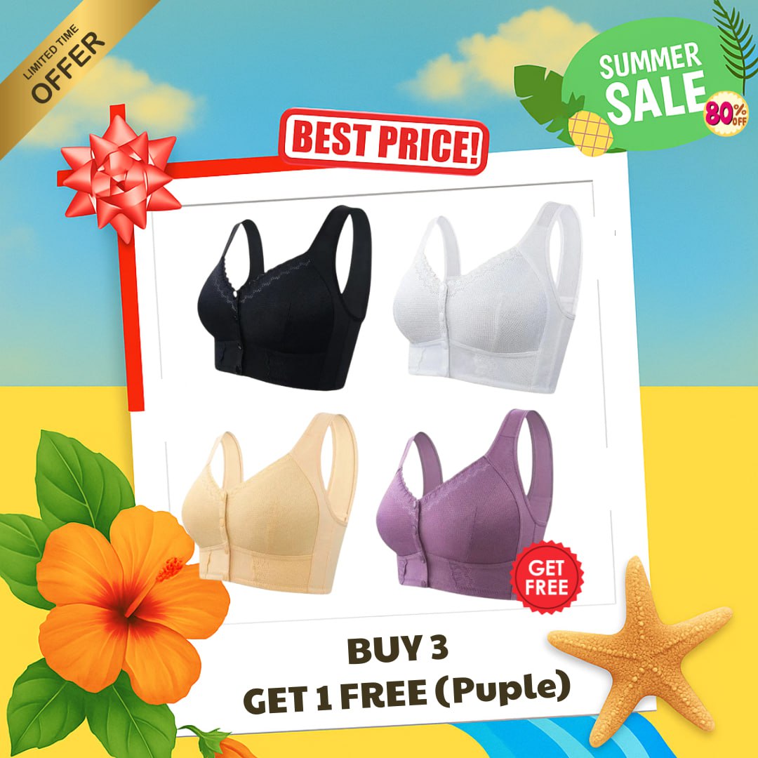 [80% OFF] 🎁 Summer Special 2025 🌞 Upgraded Front-Closure Breathable Bra for Seniors – A Meaningful Gift for the Women You Love 💞
