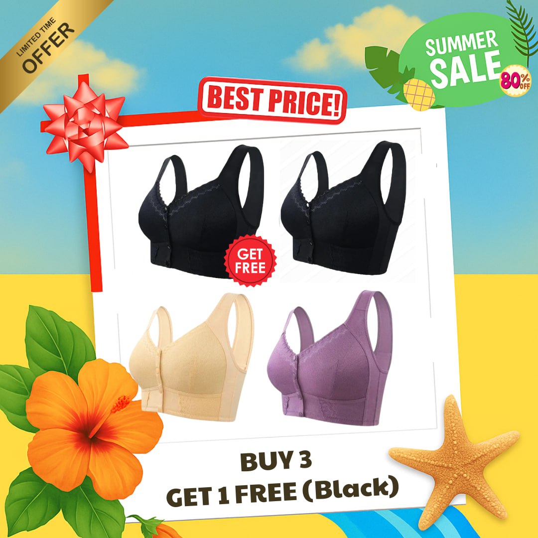 [80% OFF] 🎁 Summer Special 2025 🌞 Upgraded Front-Closure Breathable Bra for Seniors – A Meaningful Gift for the Women You Love 💞