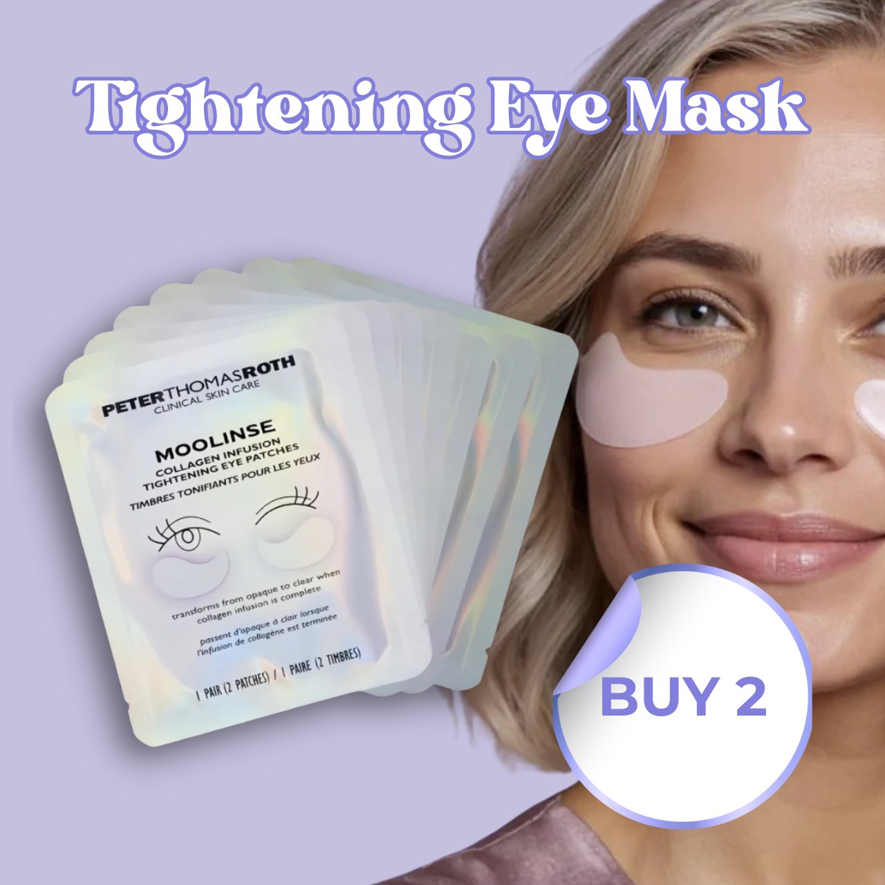 Peter Thomas Roth Instant FIRMx Collagen Infusion Tightening Eye Patches for Firming Under-Eye Bags & Wrinkles