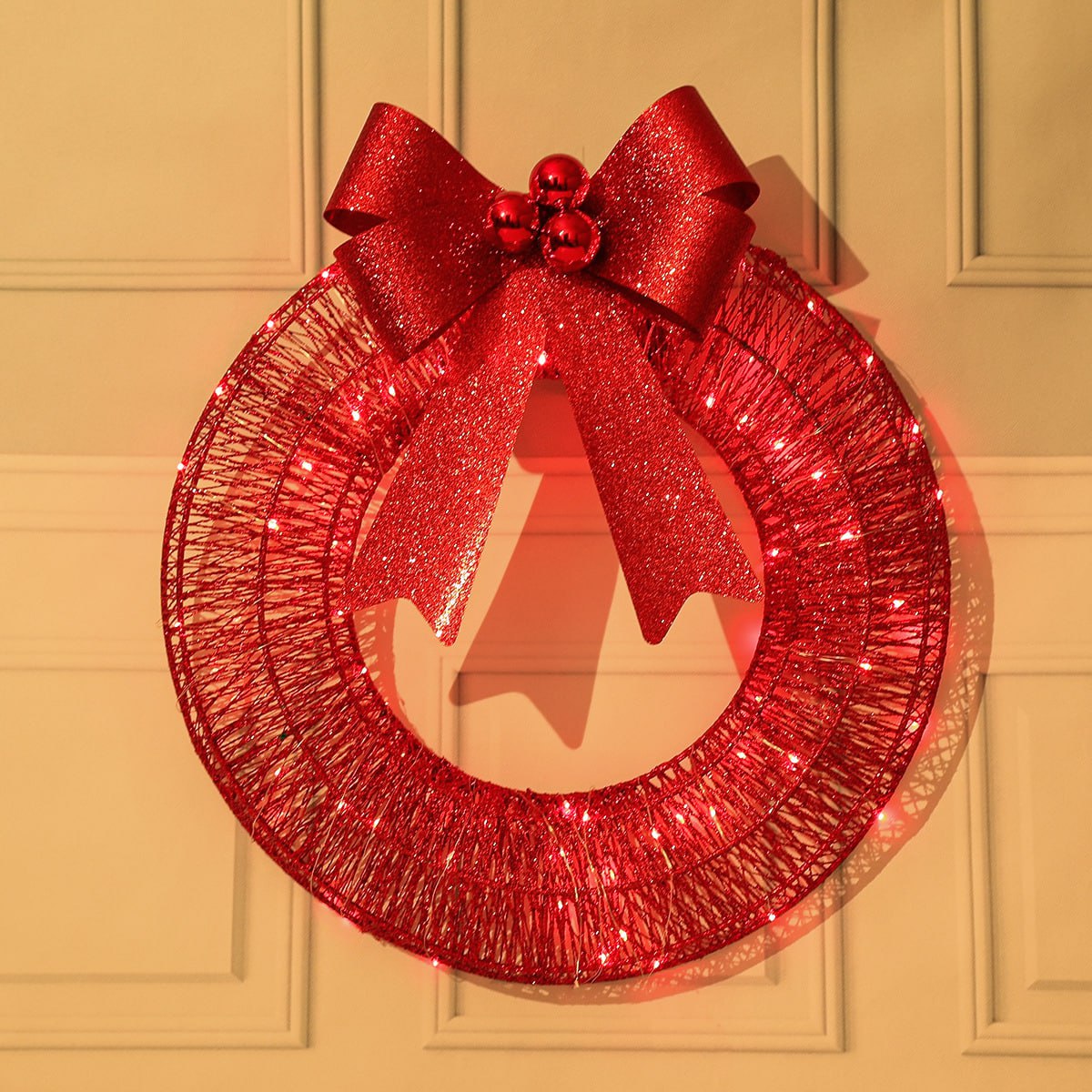 🎄✨ Exclusive Sparkle-Now Pre-Sale! 🎀 Pre-Lit Luxury Large Christmas Wreath – Perfect for Outdoor Elegance