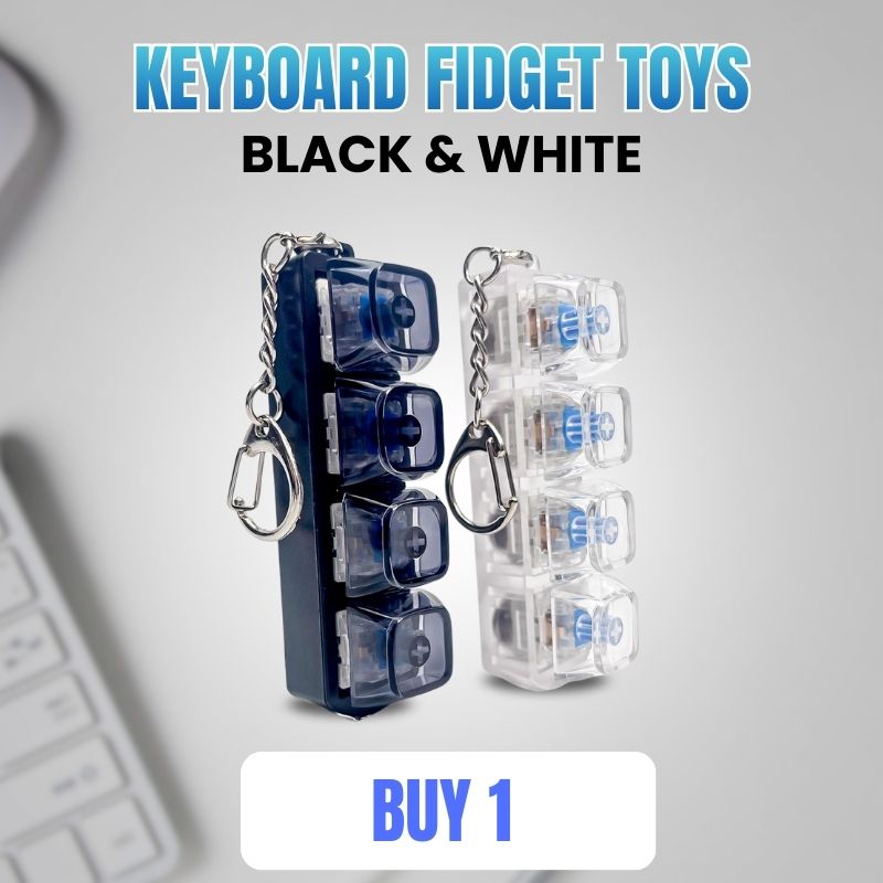 2PCS Keyboard Fidget Toy with LED Light 💝 4 in 1 Mechanical Fidget Keyboard for Release Stress