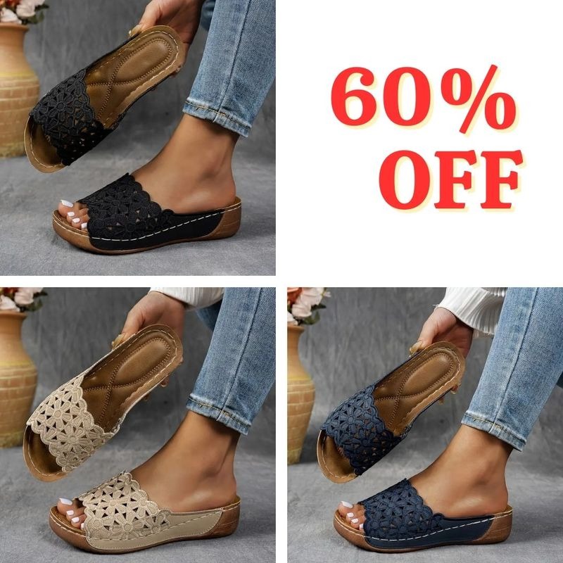 💥Hot Special Discount 70% OFF💥Breathable orthopedic open-toe slippers for women, with soft cushioning