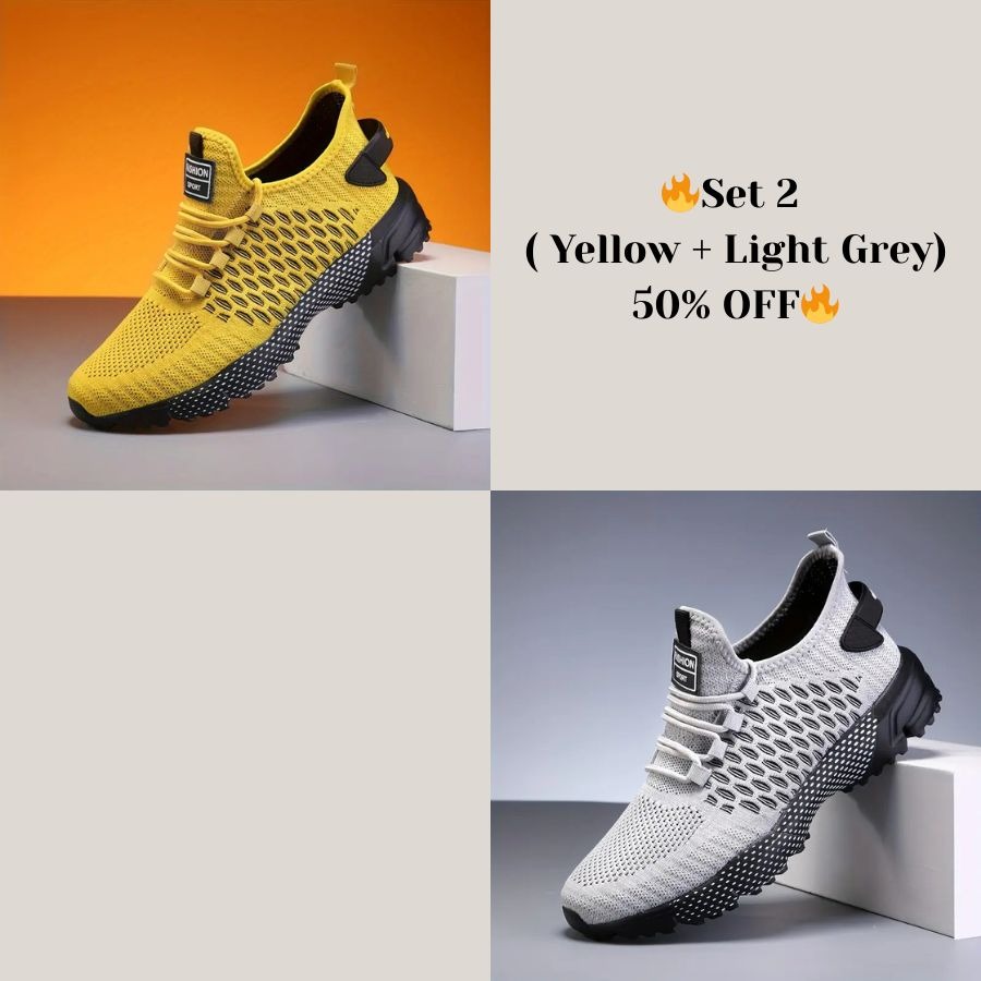 🔥Hot Sale - 60% OFF🔥Yellow High-Top Performance Athletic Sneakers - Breathable Mesh