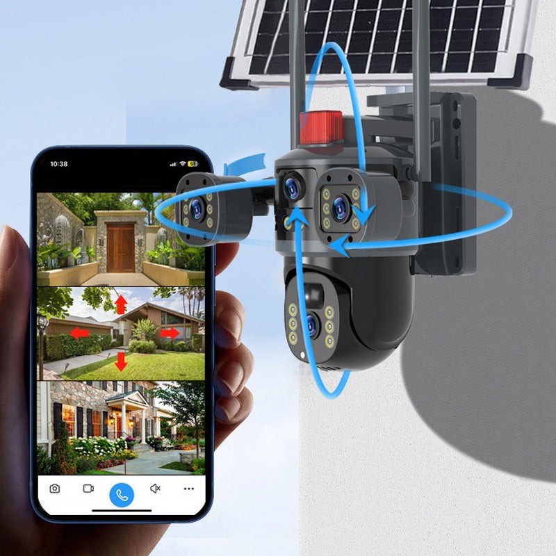 💥2025 New Hot Sale🎥 Triple-Lens Solar 360° Dome Camera✈️