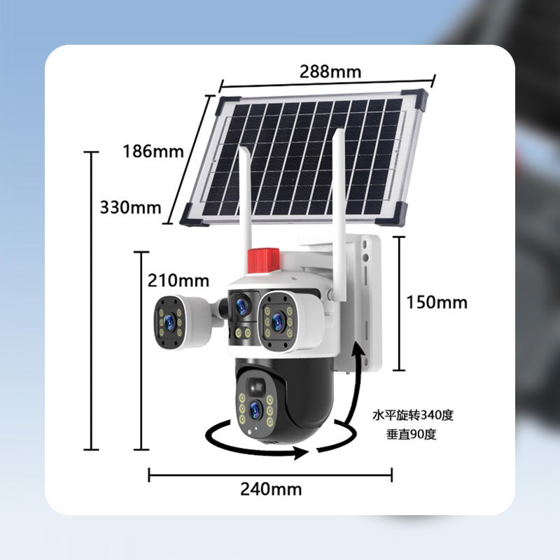 💥2025 New Hot Sale🎥 Triple-Lens Solar 360° Dome Camera✈️