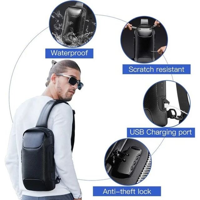 🎒New Carbon Fiber Streamline Anti-Theft Sling Bag👝