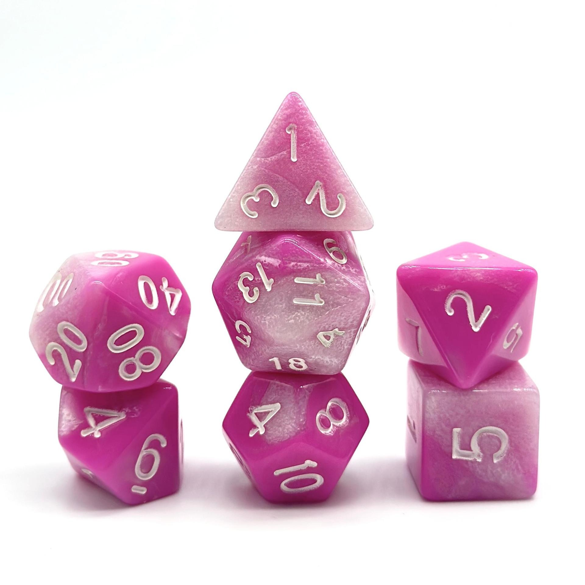 Gemstone Dark Green Cats Eye Stone Hand Carved DND Dice Set