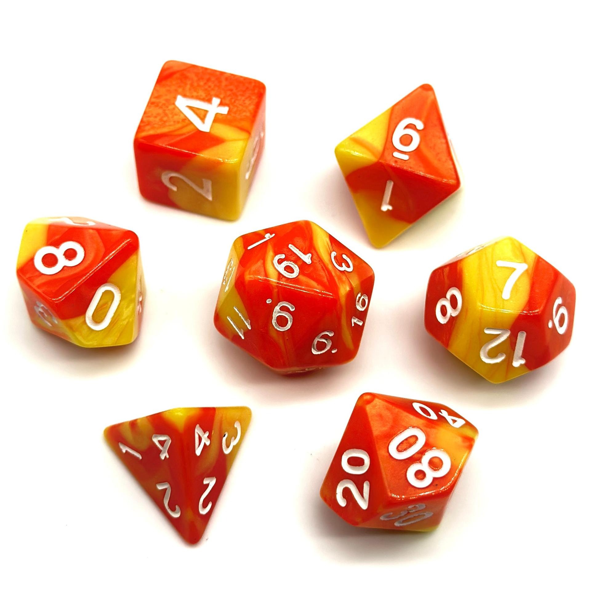 Gemstone Dark Green Cats Eye Stone Hand Carved DND Dice Set