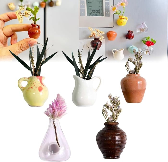 🎁Mother's Day Sale 49% OFF🌸- Mini Ceramics Vase Fridge Magnet
