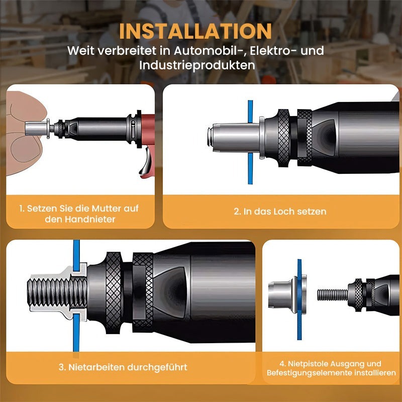 🔩Threaded Insert Nut Rivet Nuts Set with Flat Head⚙️