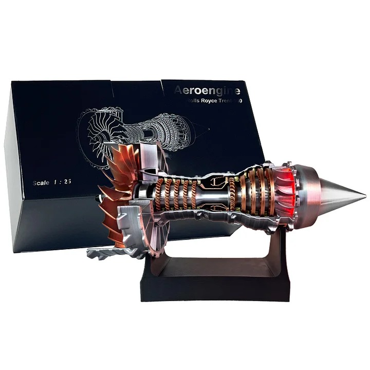 🔥🔥1/25 Simulation Aircraft Turbojet Engine Rotatable Model