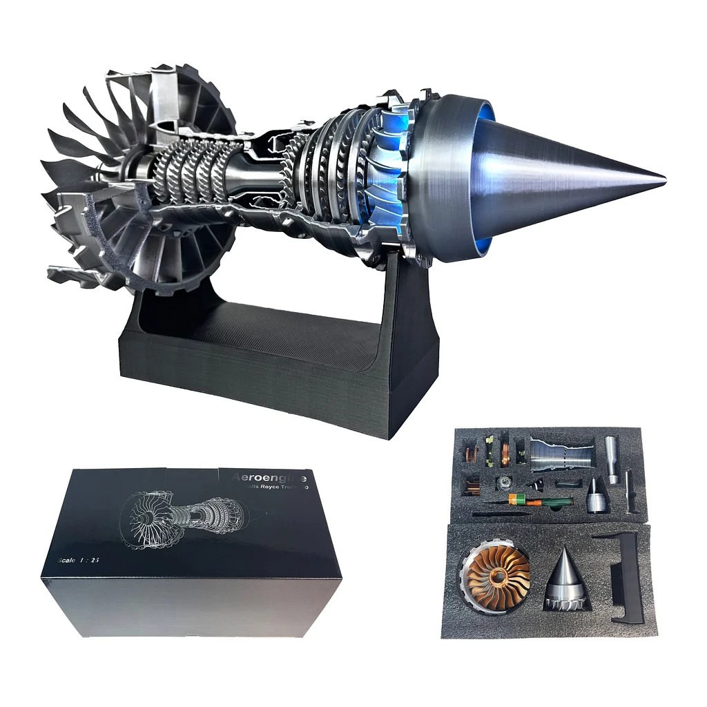 🔥🔥1/25 Simulation Aircraft Turbojet Engine Rotatable Model