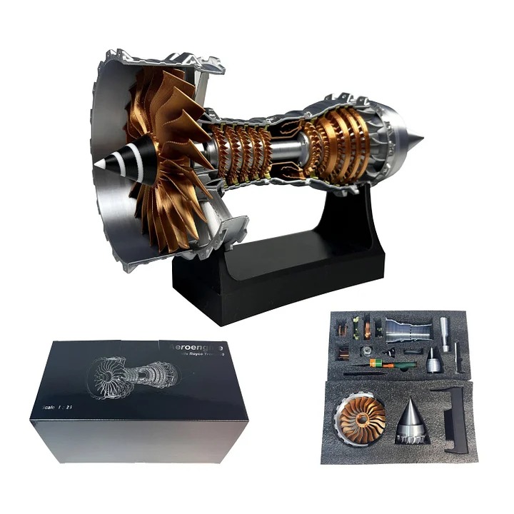 🔥🔥1/25 Simulation Aircraft Turbojet Engine Rotatable Model