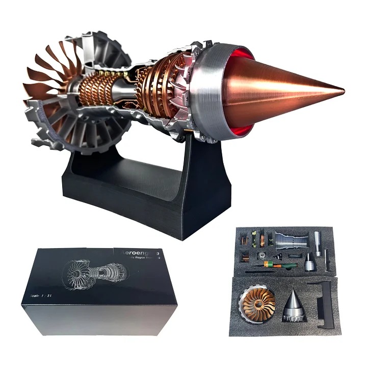 🔥🔥1/25 Simulation Aircraft Turbojet Engine Rotatable Model