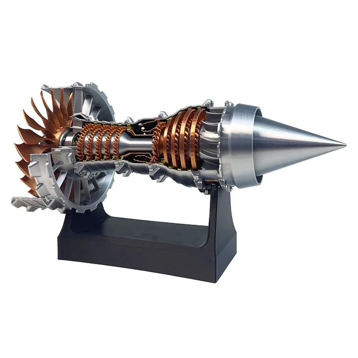 🔥🔥1/25 Simulation Aircraft Turbojet Engine Rotatable Model