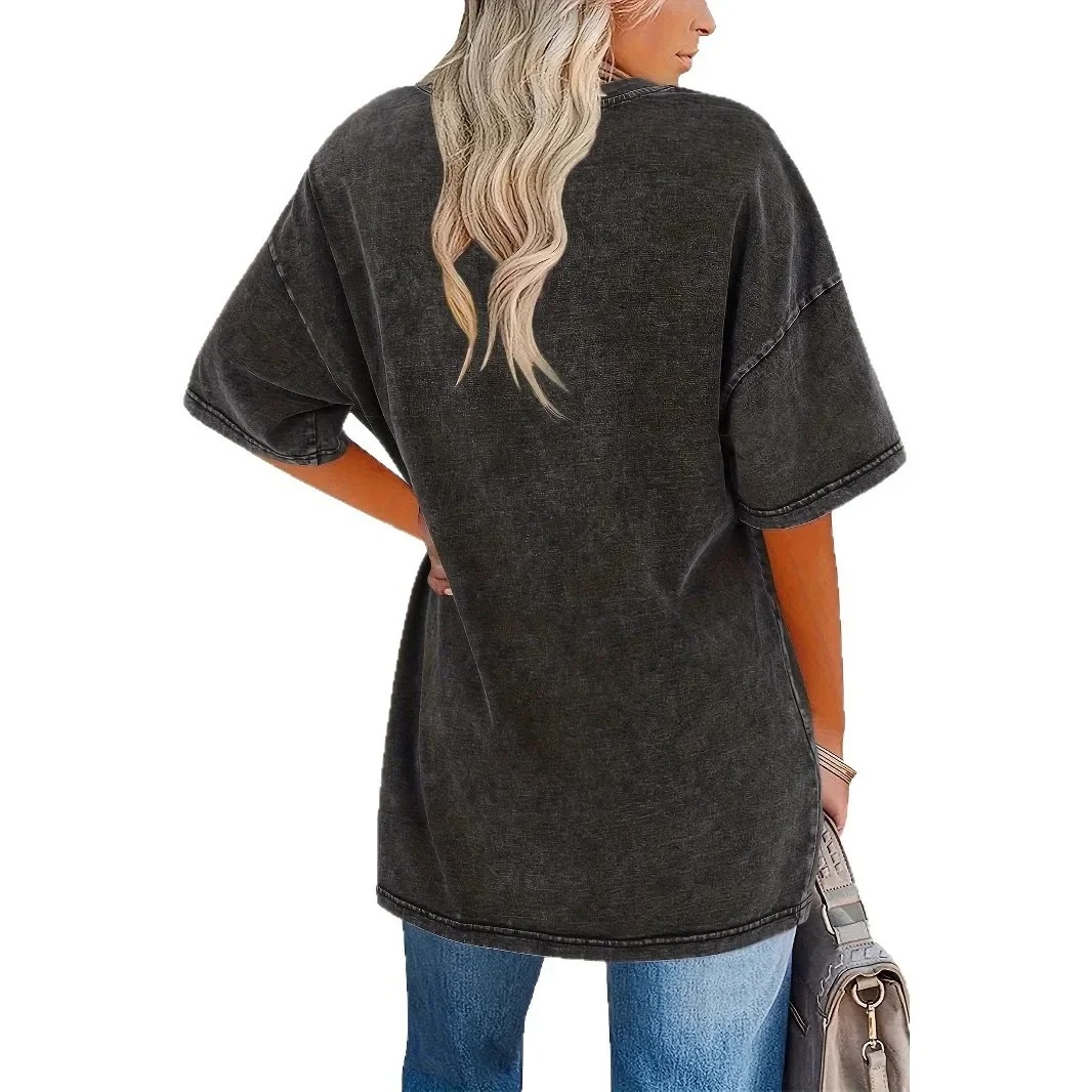 Women's Cotton Round Neck Short Sleeve T-shirt – Summer Casual Fashion Top