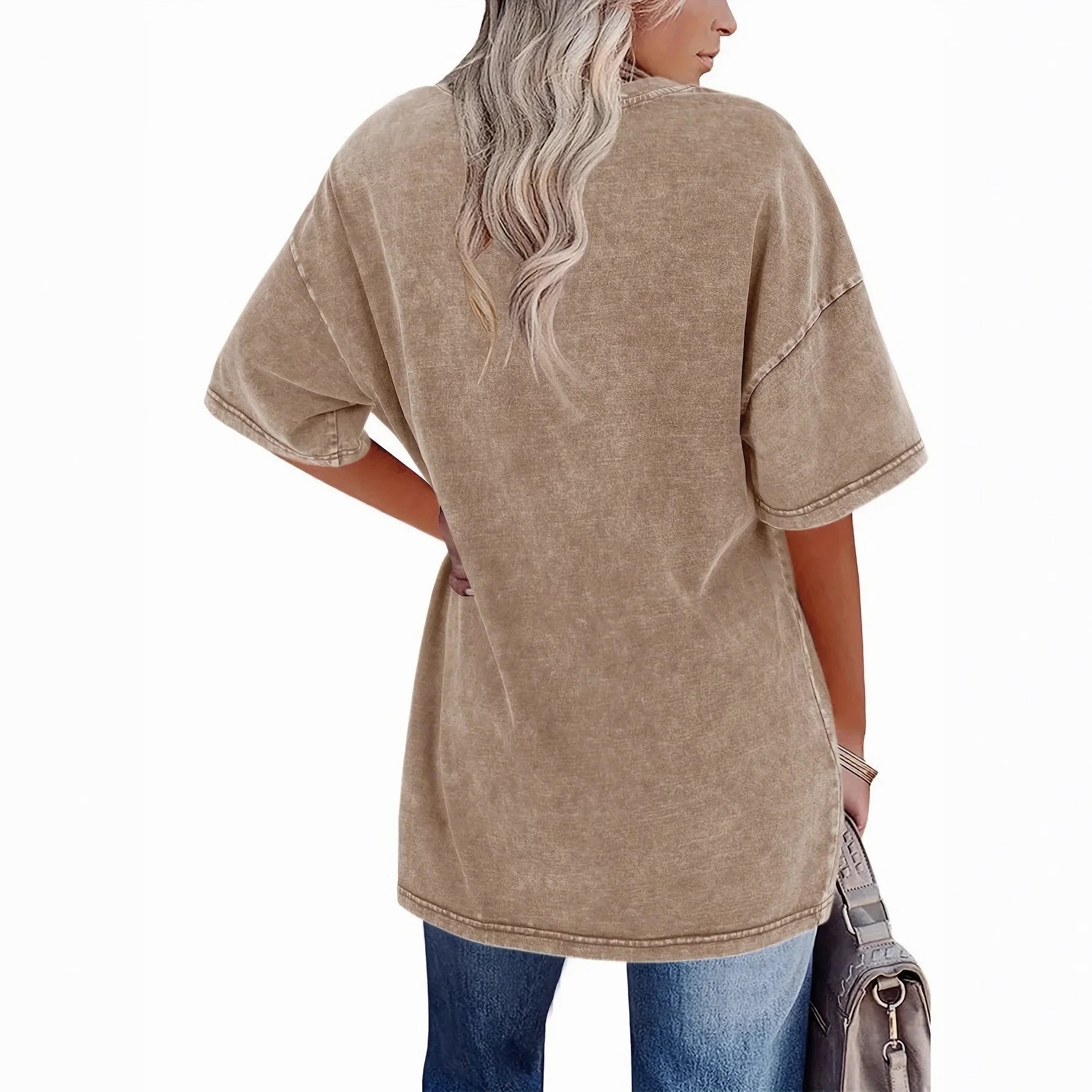 Women's Cotton Round Neck Short Sleeve T-shirt – Summer Casual Fashion Top
