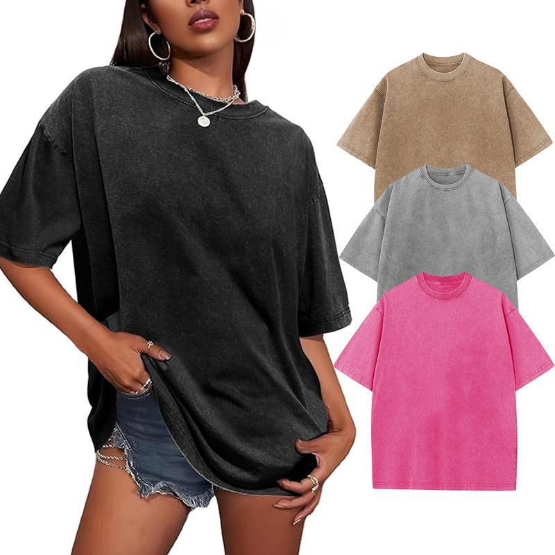 Women's Cotton Round Neck Short Sleeve T-shirt – Summer Casual Fashion Top