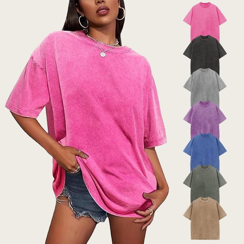 Women's Cotton Round Neck Short Sleeve T-shirt – Summer Casual Fashion Top