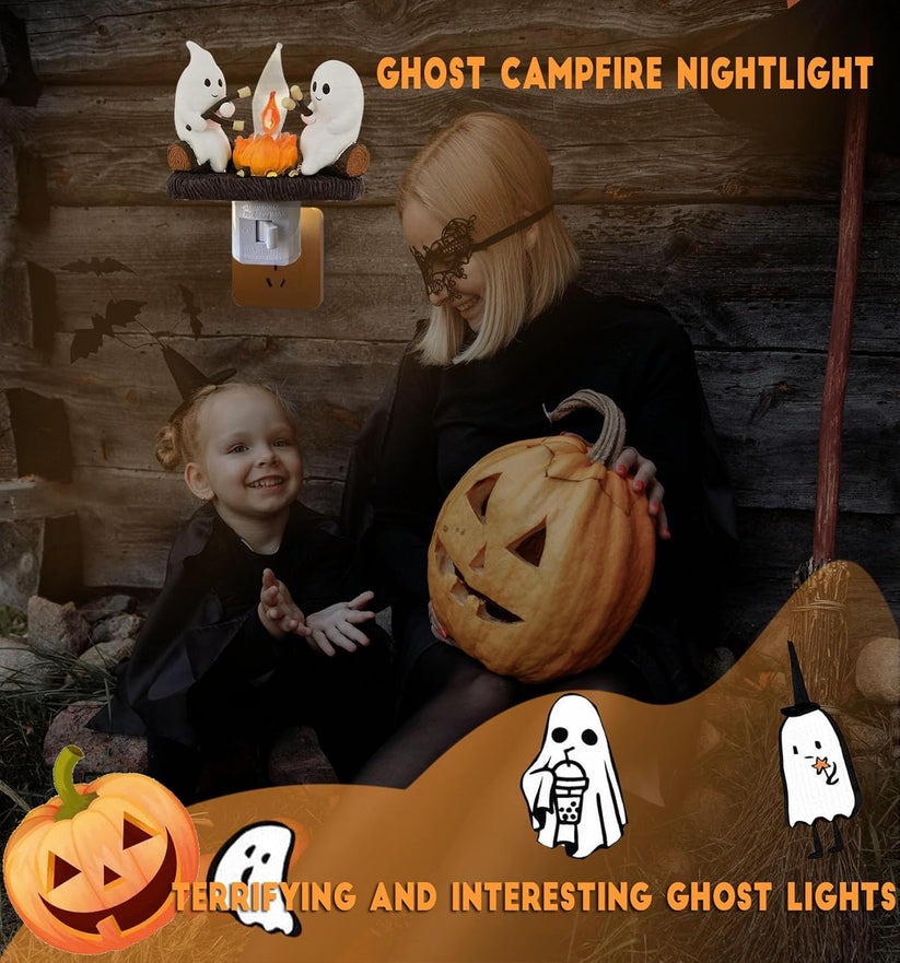 Cozy Ghost Campfire Nightlight