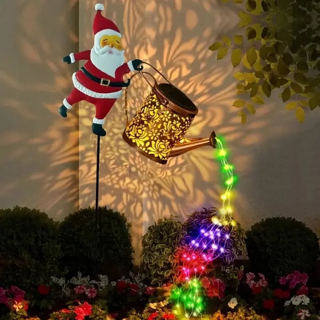 Christmas Early Bird Sale - Christmas Solar Kettle Lights Garden Lawn Decorative Lights Santa Kettle Ground Lamp Solar LED Night Lights Outdoor Garden Decor