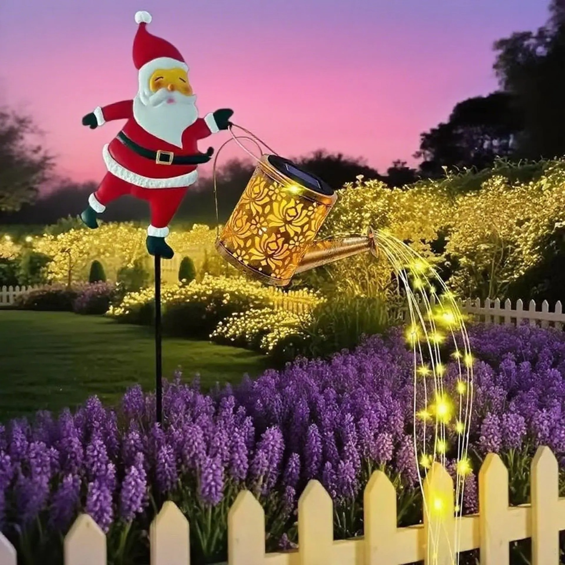 Christmas Early Bird Sale - Christmas Solar Kettle Lights Garden Lawn Decorative Lights Santa Kettle Ground Lamp Solar LED Night Lights Outdoor Garden Decor