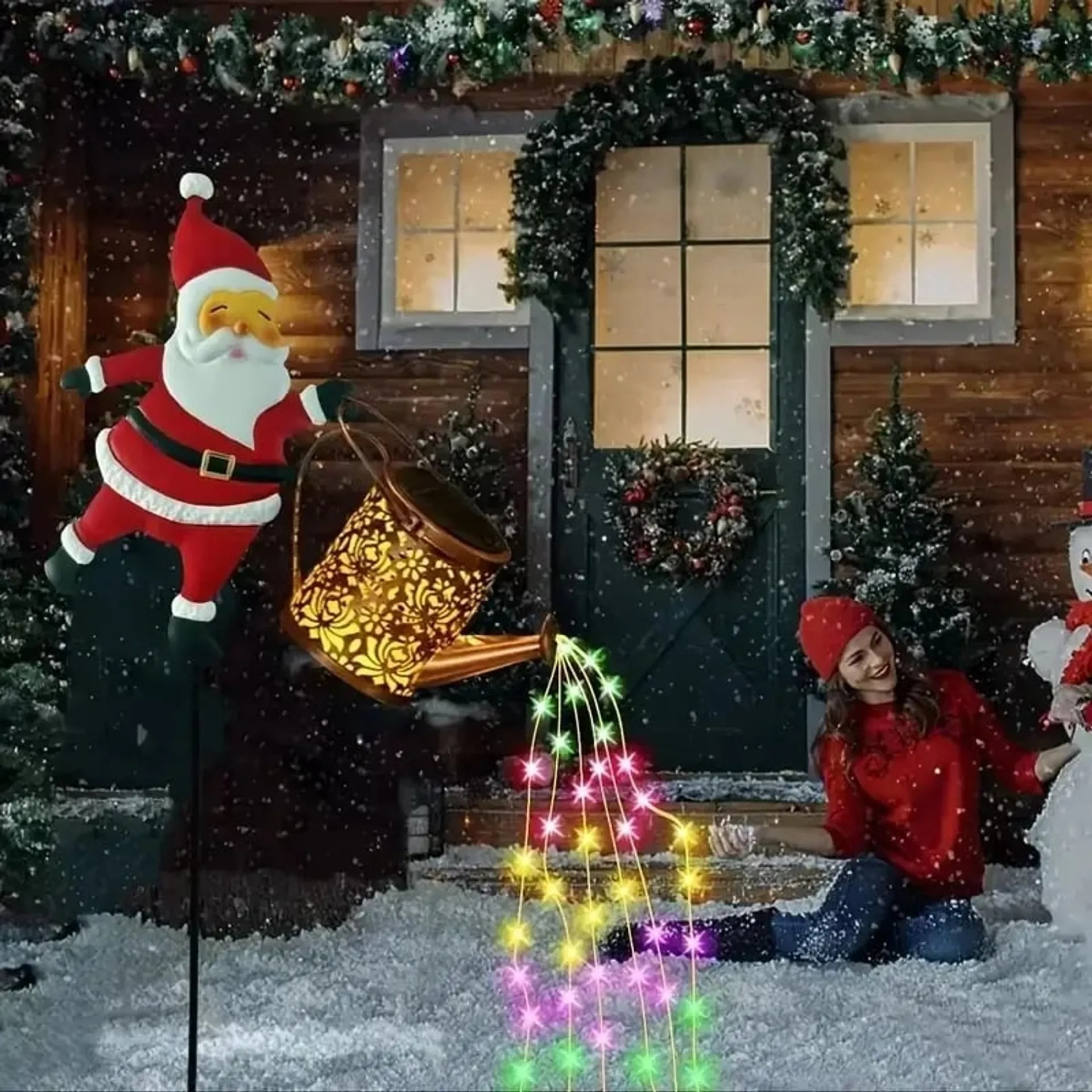 Christmas Early Bird Sale - Christmas Solar Kettle Lights Garden Lawn Decorative Lights Santa Kettle Ground Lamp Solar LED Night Lights Outdoor Garden Decor