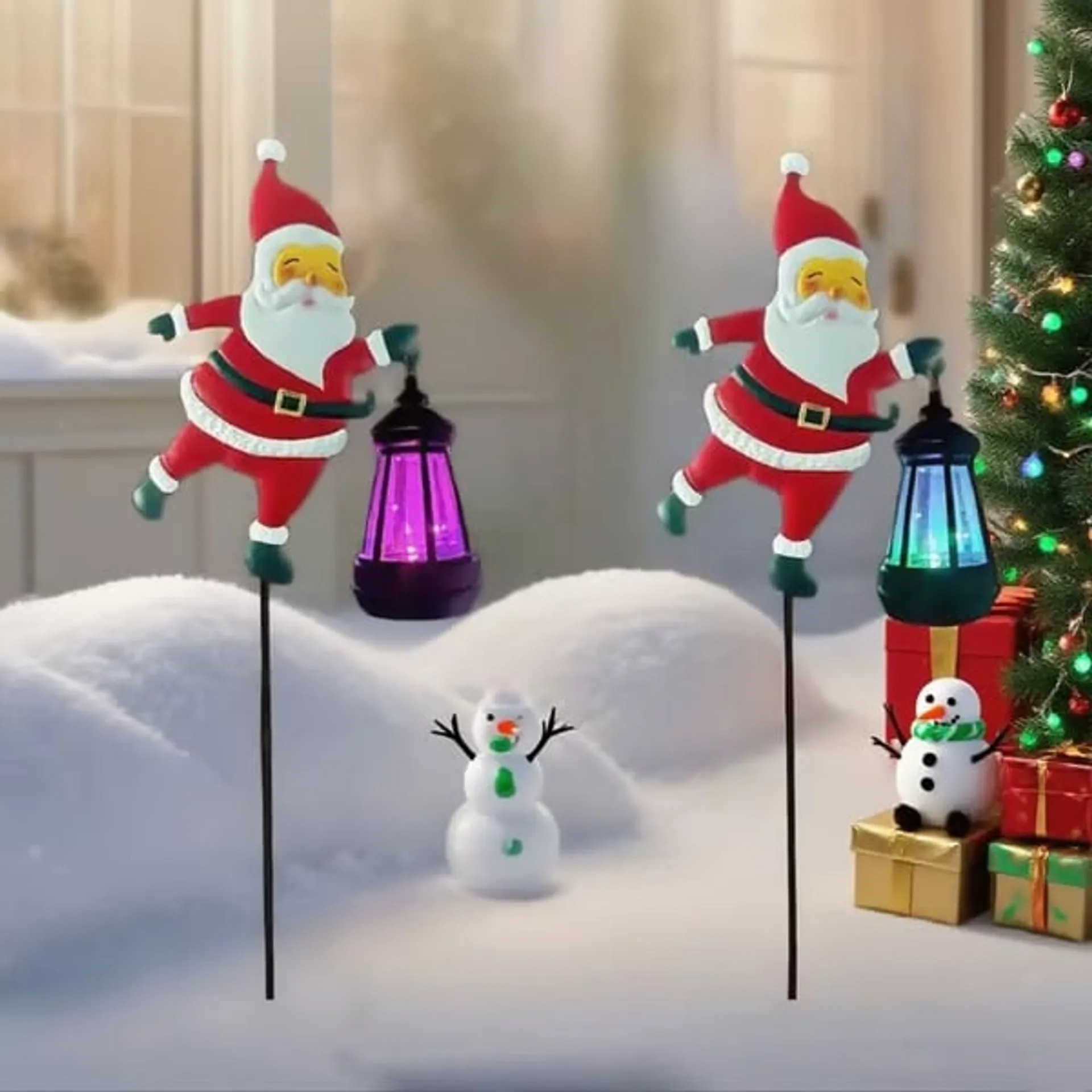 Christmas Early Bird Sale - Christmas Solar Kettle Lights Garden Lawn Decorative Lights Santa Kettle Ground Lamp Solar LED Night Lights Outdoor Garden Decor