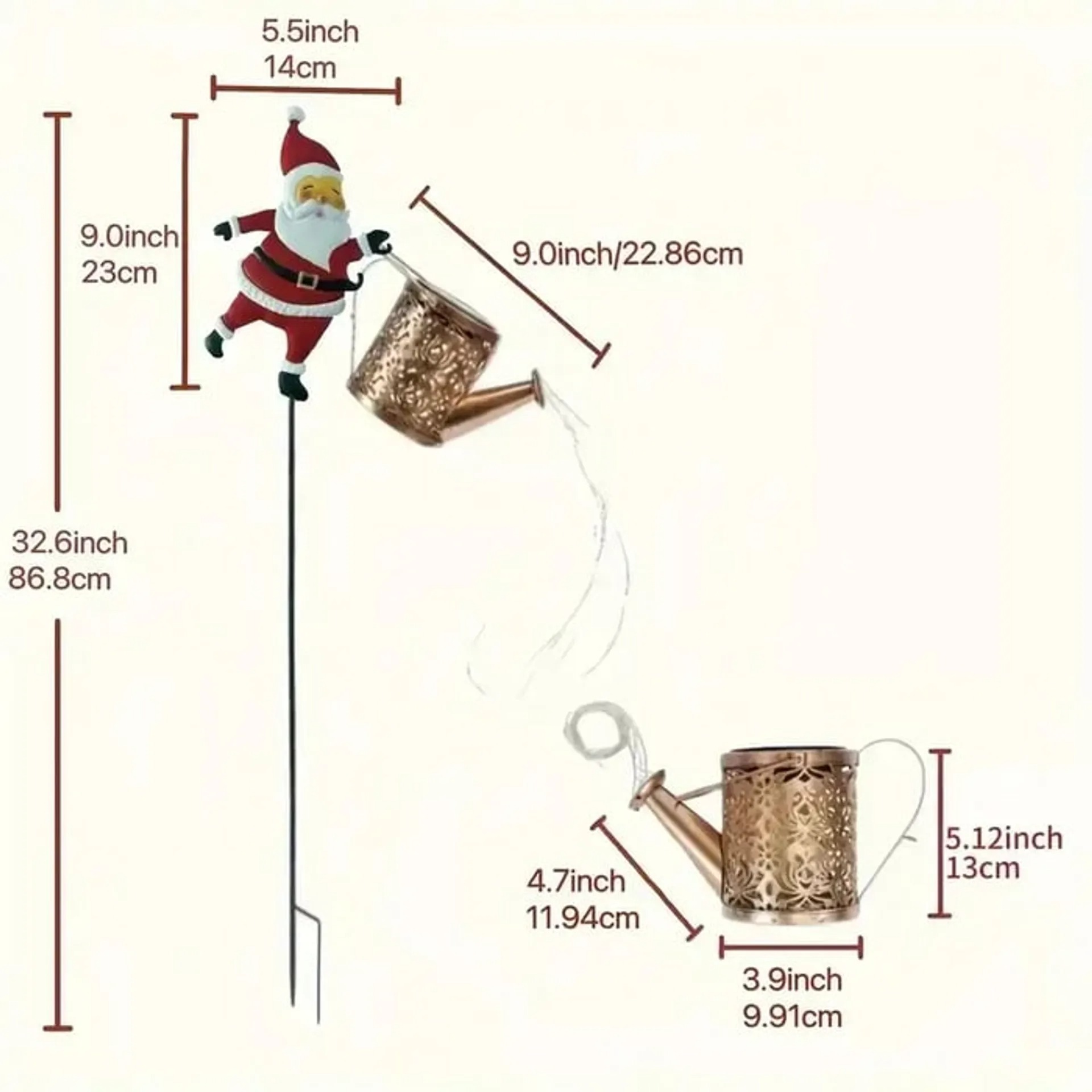 Christmas Early Bird Sale - Christmas Solar Kettle Lights Garden Lawn Decorative Lights Santa Kettle Ground Lamp Solar LED Night Lights Outdoor Garden Decor