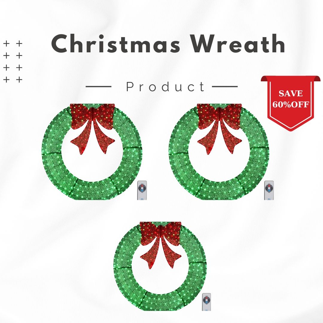 🎄✨ Exclusive Sparkle-Now Pre-Sale! 🎀 Pre-Lit Luxury Large Christmas Wreath – Perfect for Outdoor Elegance